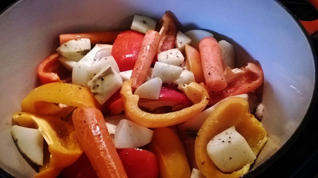 One Pot Chicken and Peppers.
