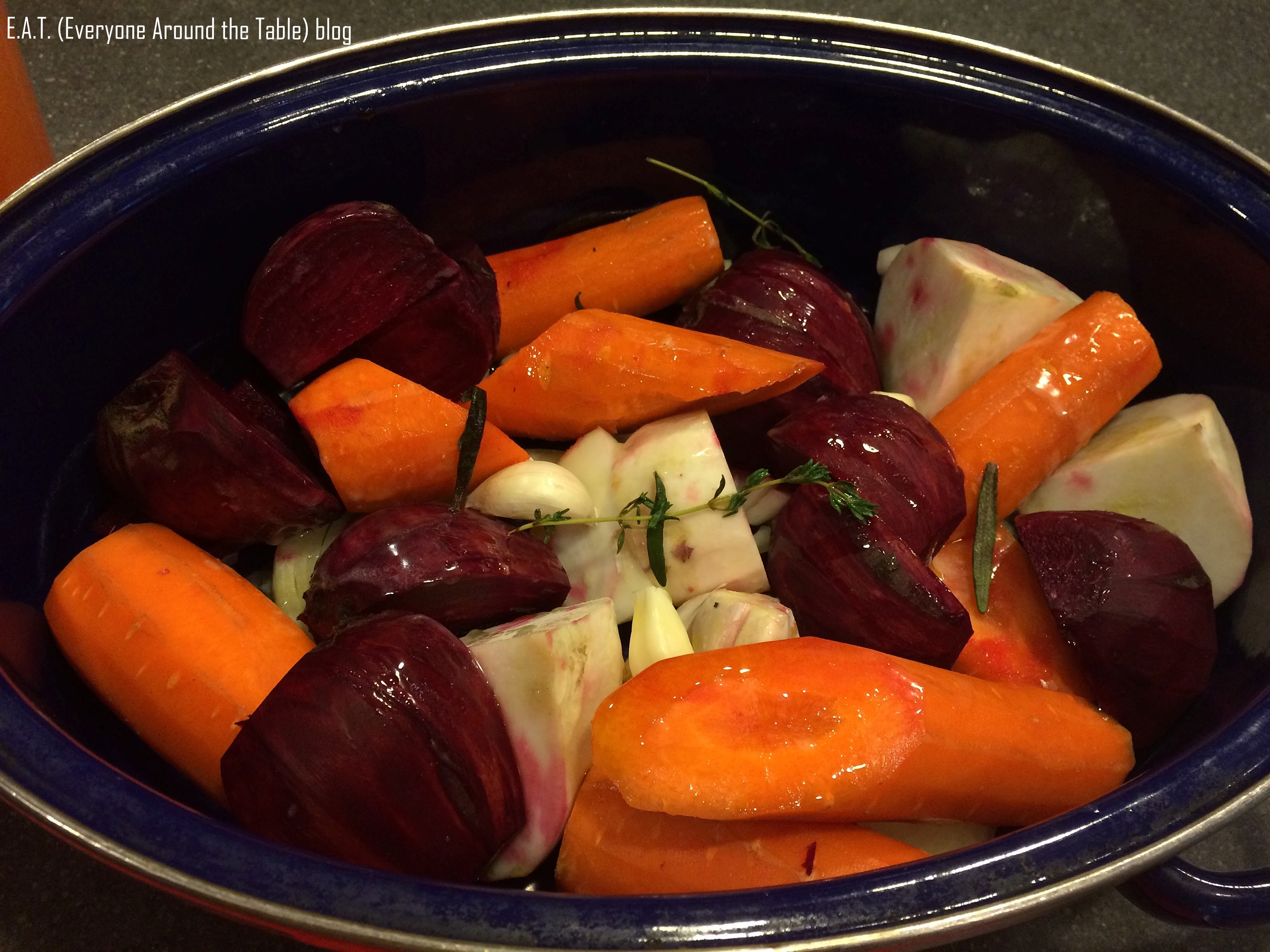 Sunday Roast Chicken - raw veggies